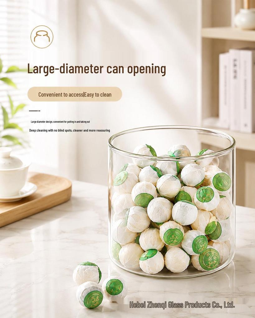 Moisture-Proof Glass Storage Jar for Grains, Cereal & Tea - Transparent, Sealed.