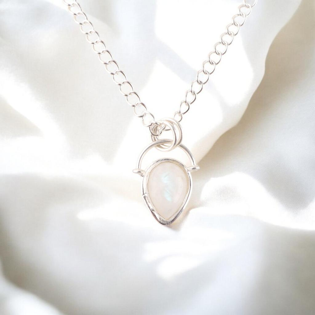 Rainbow Moonstone Gemstone 925 Sterling Silver Jewelry Handmade Pendant For Wife PP-56-33