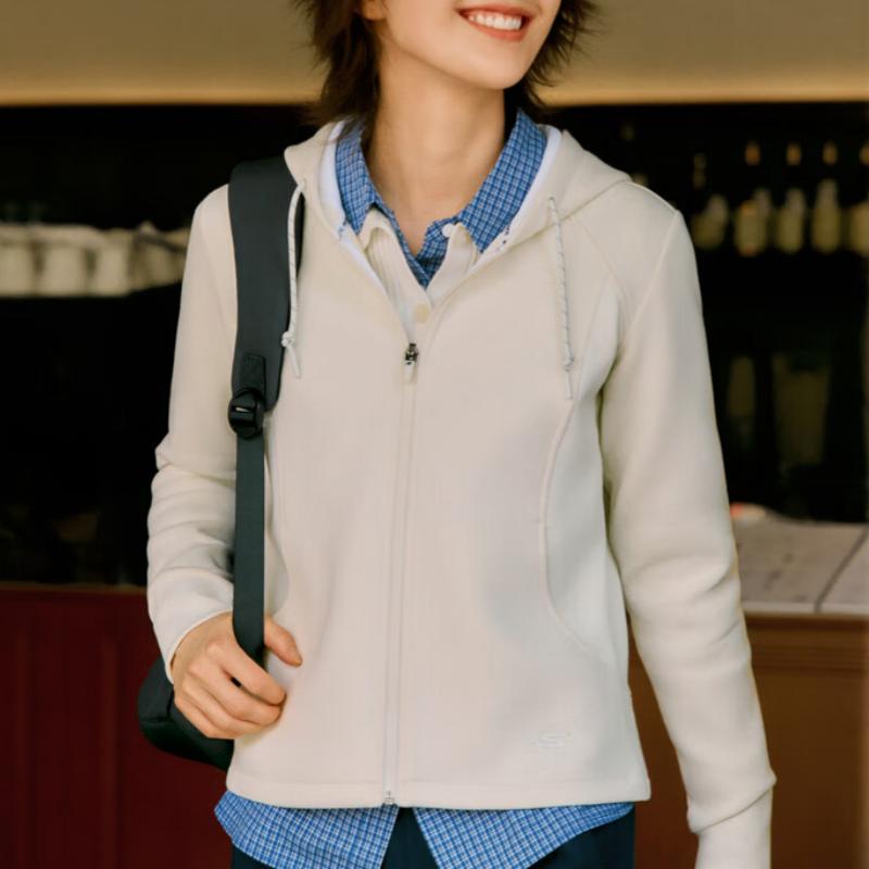 Skechers Basic Sports Series Windproof Breathable Fashion Versatile Trendy Jacket Women Jackets P425W065-0074
