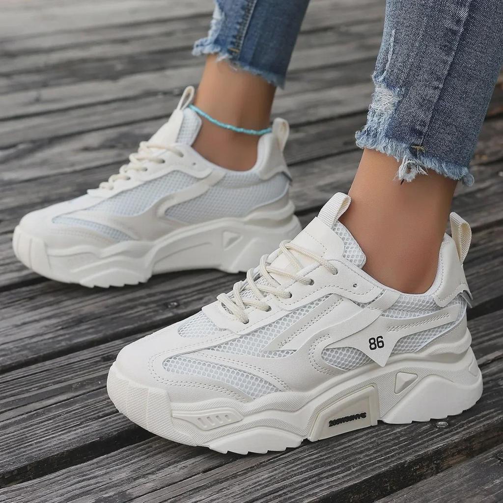 Modische Mesh-Dad-Schuhe für Frühling und Sommer – bonbonfarben, atmungsaktiv, mit dicker Sohle, vielseitige Sport-Sneaker