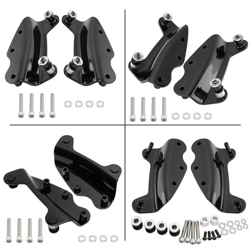 Black 4 Point Docking Hardware Kit For Harley Touring Road King Glide Street Glide 2009-2013 Motorcycle Accessories