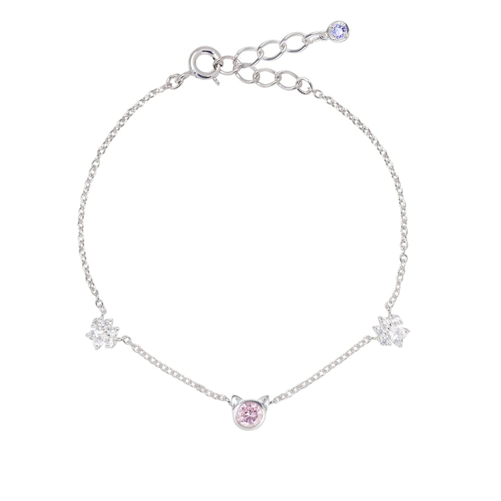

Selectable Birthstone Bracelet Cat Jewel Paw Silver Cat [Future Angel] Women s & [MIB5107PCZ] (December Tanzanite)