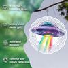3D Kinetic Wind Spinner Alien UFO Design Metal Hanging Ornament for Outdoor Garden Yard Halloween Christmas Housewarming Decor