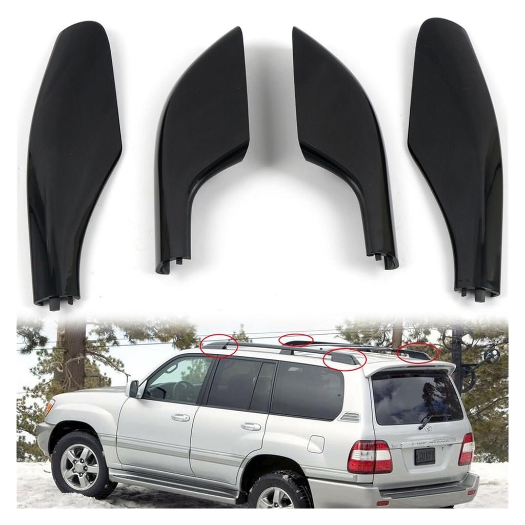Roof Rail Rack End Cover Shell Replacement 4 PCS Compatible with Land Cruiser LC100