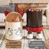 Cartoon Design Trash Can with Lid: Large Capacity Double Barrels, Household Storage Bin for Living Room.