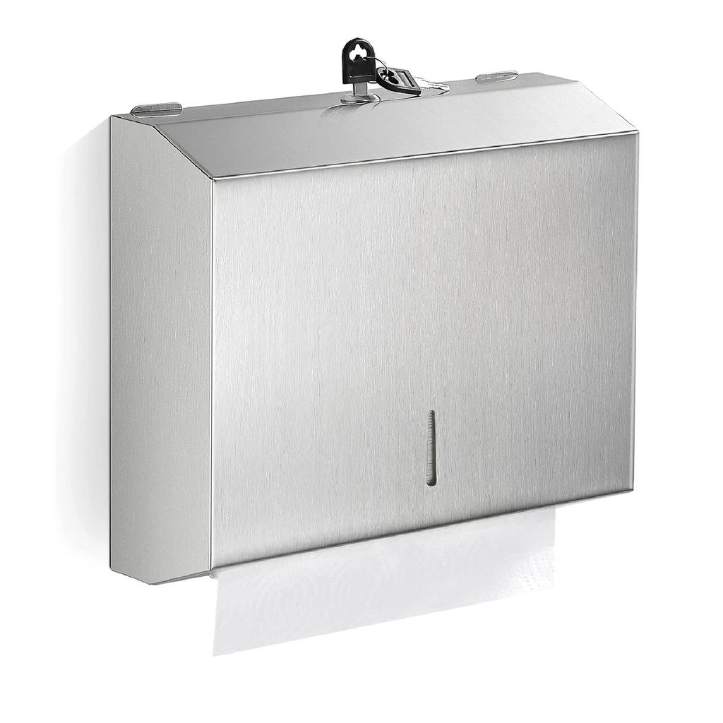 Metal Tissue Holder Wall-mounted Bathroom Tissue Dispenser Tissue Box Kitchen Bathroom Tissue Towel Dispenser With key