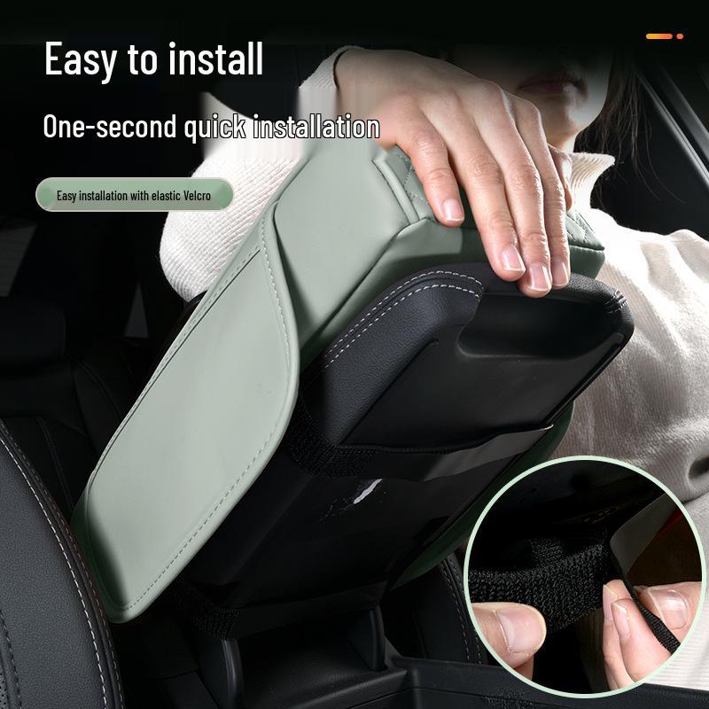 A-Segment Compact Car Armrest Box & Cup Holder Mat with Tissue Storage and Heightening Pad