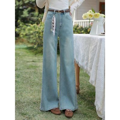 Luxiangnan Denim Artist Women's Loose Fit Flared Jeans