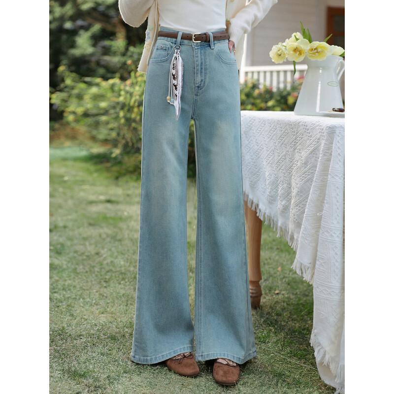 Luxiangnan Denim Artist Women s Loose Fit Flared Jeans M
