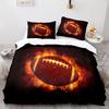 American Football Duvet Cover Set Queen/Full/King Size Skull Bedding Set 3pcs for Kids Boys Teens Sports Gaming Comforter Cover