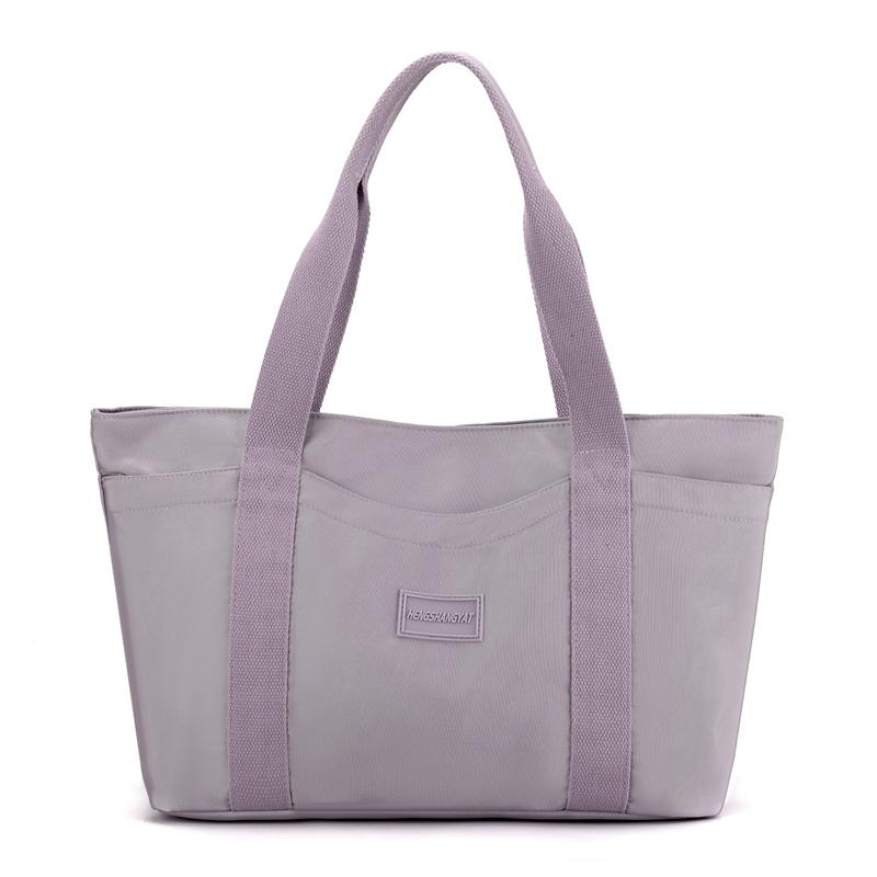 Women's Nylon Bag Large Capacity Tote Bag Multi-Pocket Lightweight Water-Repellent Handbag
