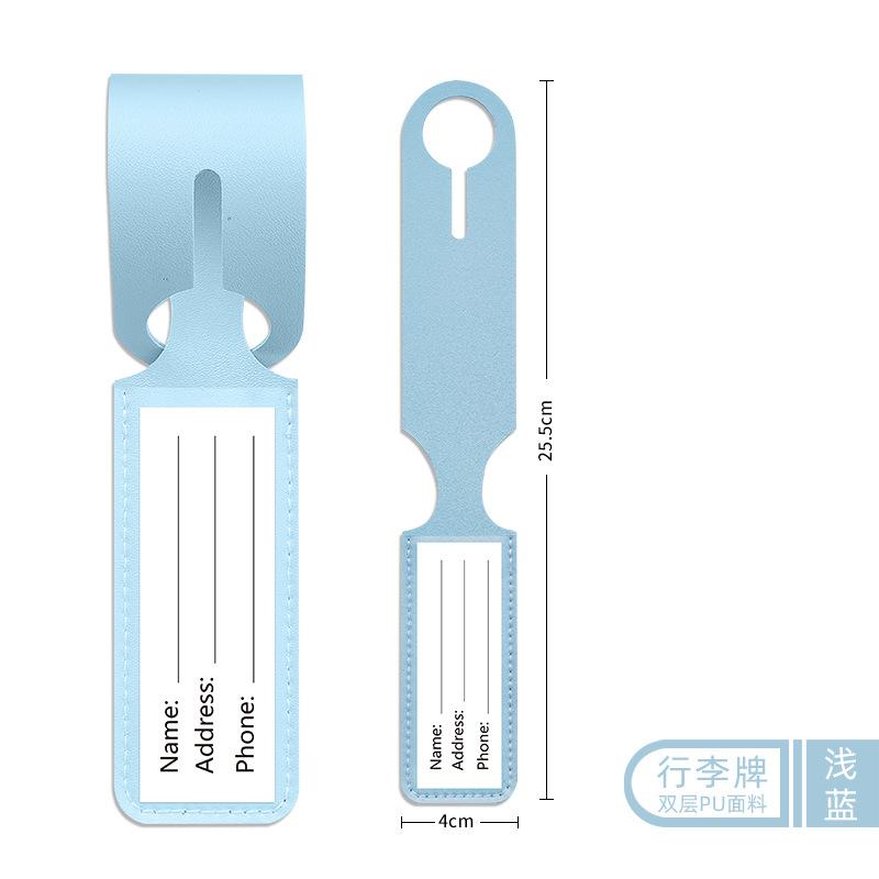 Fashion Cute Luggage Tag PU Anti Loss Travel Luggage Tag Solid Color Luggage Tags Suitcase Tag ID Name Label Travel Accessories