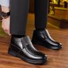 High Quality Men's Genuine Leather Boots Winter Snow Shoes Wool Inner Anti Slip Father Ankle Boots Waterproof Warm Cotton Boot