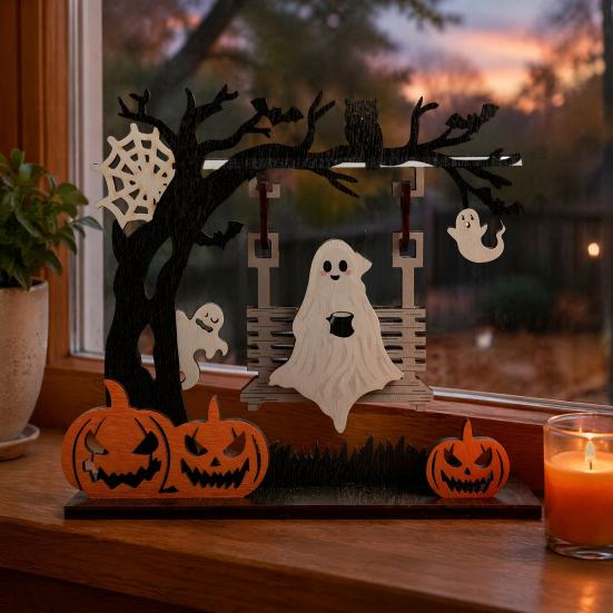 Holiday Party Table Centerpieces Funny Halloween Desktop Swing Decor, Spooky Home Decor for Living Room Decorations Tabletop, Gothic Fall Themed
