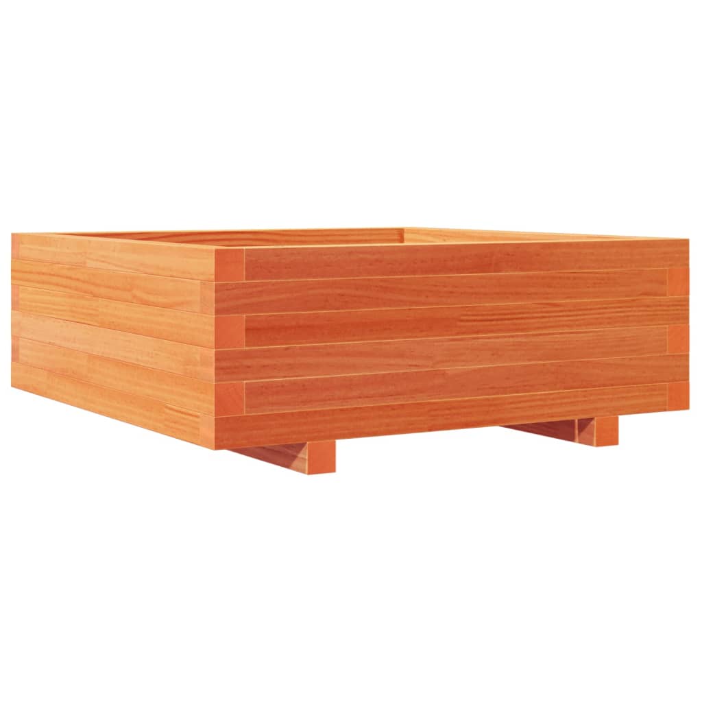 Plant Pot Wax Brown 70x70x26.5 Cm Solid Pine Wood