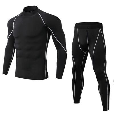 2024 Gym 2 Pcs Mens Compression Basketball Set Running Tights Workout Fitness Training Tracksuit Jacket Shirts Sport Suit Kit