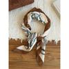 Brown Chain-Print Square Scarf Waist Sash Women Lightweight Stylish Belt Accessory OL Fashion