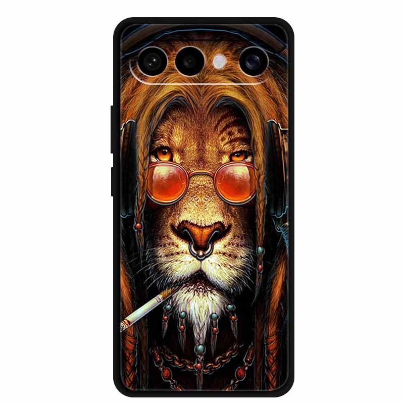 For Vivo S50 Pro Mini Case Lovely Lion Black Bumper Soft Silicone Coque for Vivo S 50 Pro Mini 6.31" Cover TPU Protector Funda