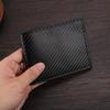 Men's Carbon Fiber Textured Leather Crossbody Wallet with Card Holder & Coin Purse