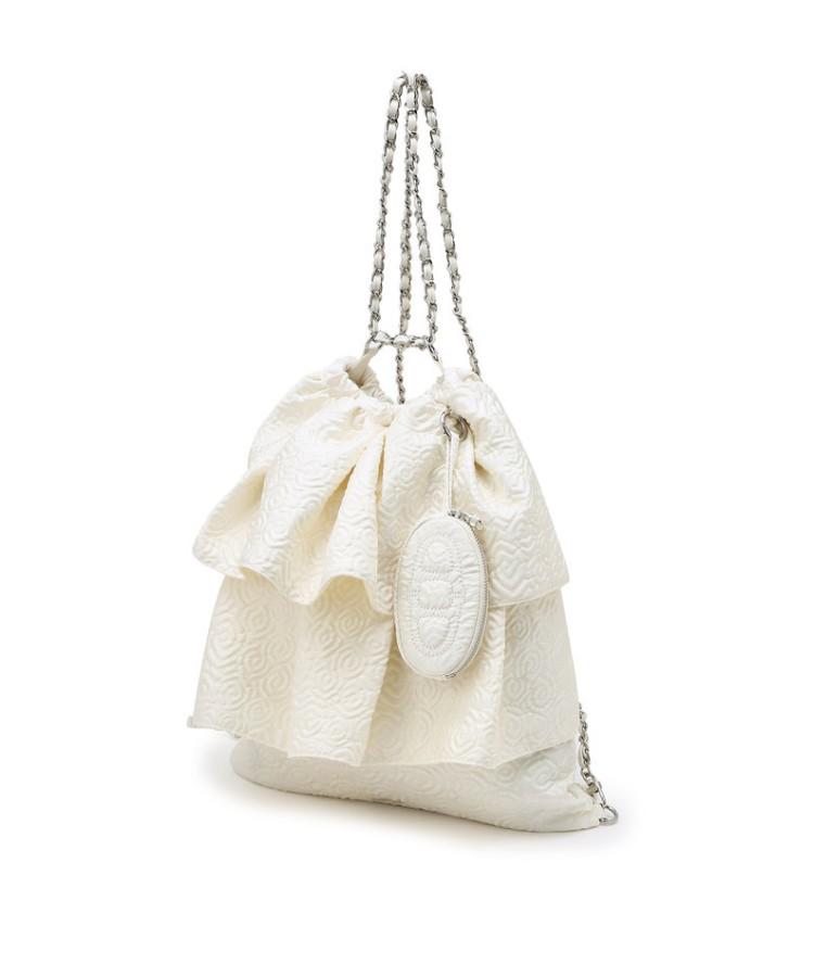 Athe Vanessabruno [Frill] Ivory Frill Chain Backpack And Shoulder Bag M Aaba6F710Iv