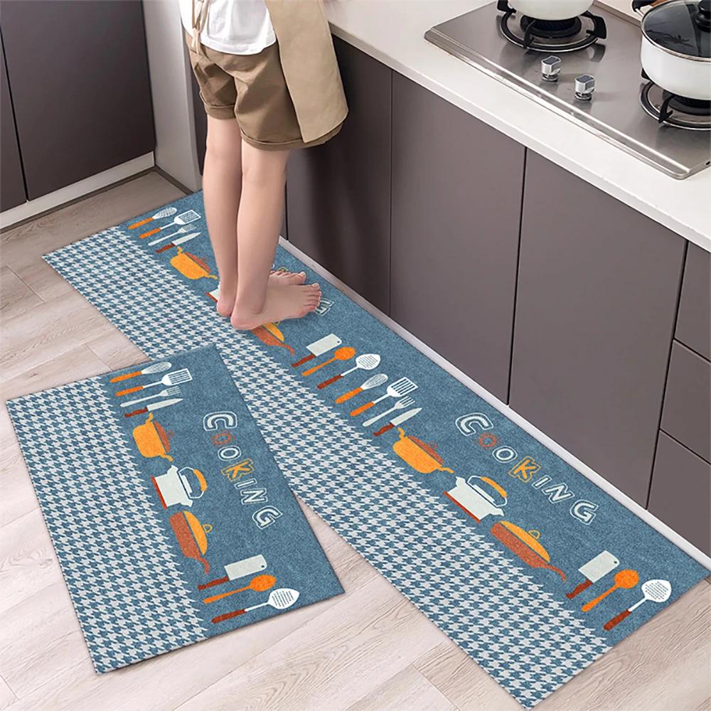 Tappetino da cucina Tappeto a striscia lunga per corridoio della camera da letto Tappeto morbido e antiscivolo Tappetino per ingresso Accessori da cucina