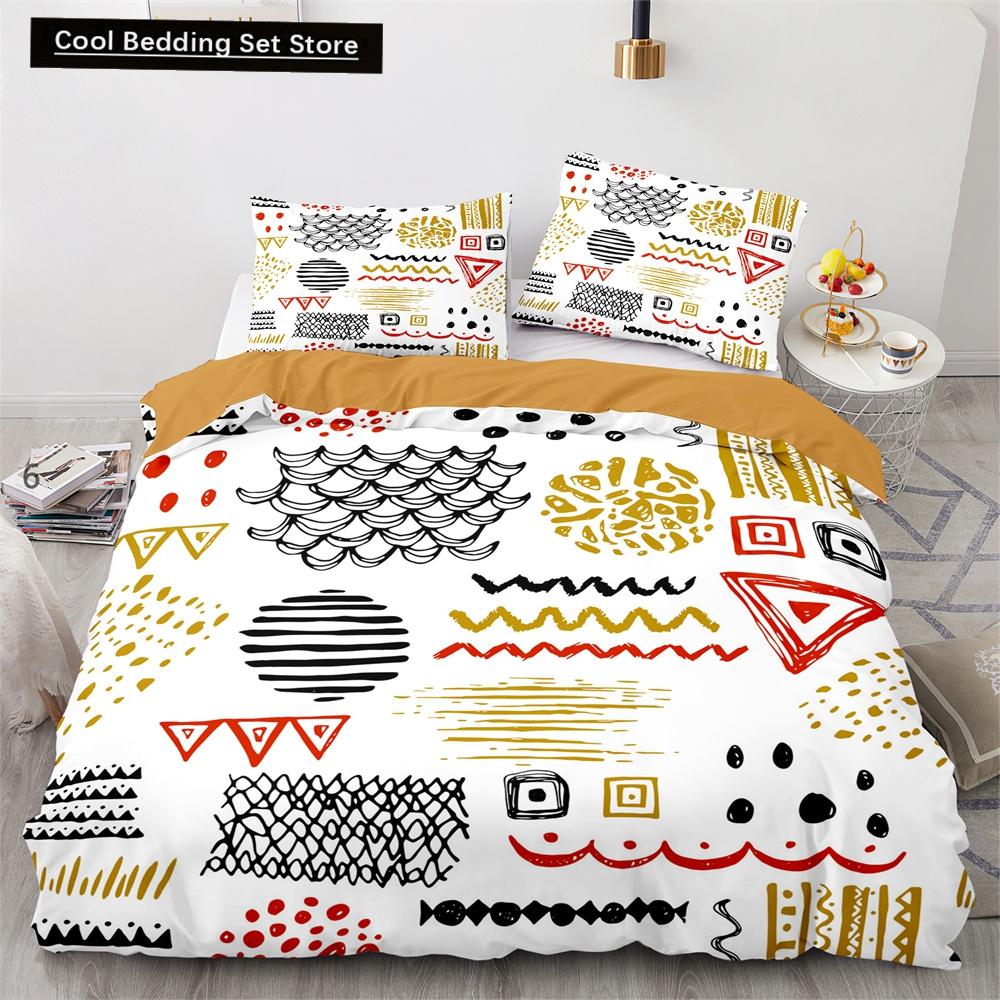 Boho Tribal King Queen Duvet Cover Bohemian Symbol Style Bedding Set Exotic Ethnic Customs Quilt Cover Polyester Comforter Cover