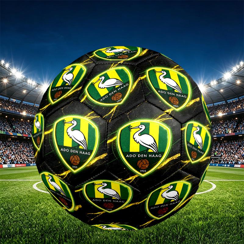 ADO Den Haag Print Size 5 Soccer Ball, PU Wear Resistant Football for Match Training and Daily Practice, Birthday Gift for Soccer Fans