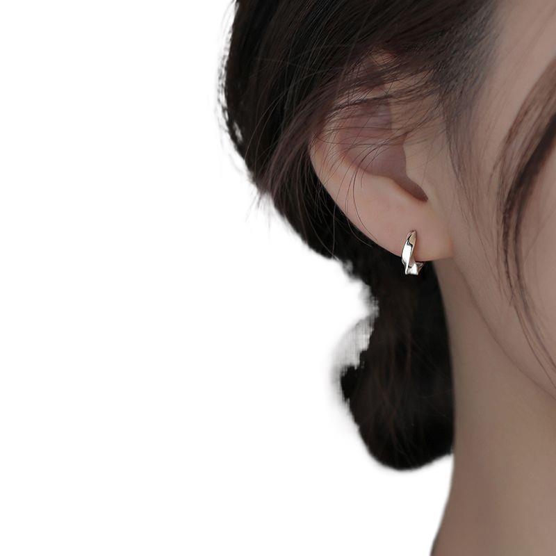 Authentic Möbius Hoop Earrings: Elegant Women's 2025 Sterling Silver Studs