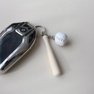 Baseball, Baseball Ball, Bat, Bat Keychain, Key Ring, Sports Goods