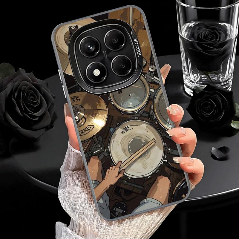 Drum Set Rock Music Soft Phone Case for Xiaomi Redmi Note 13 14 15 Pro Plus 12S 12 11S 11 11T 10S 10 Shockproof Cover Back Shell