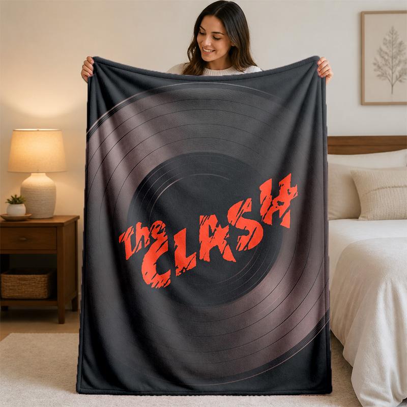 The Clash Print Flannel Blanket Cozy Lightweight Plush Throw Blanket For Bed Sofa Household Use