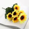 5 Pcs Sunflower Artificial Flowers Silk Fake Flowers for Living Room Table Decoration Wedding Flower Arrangement