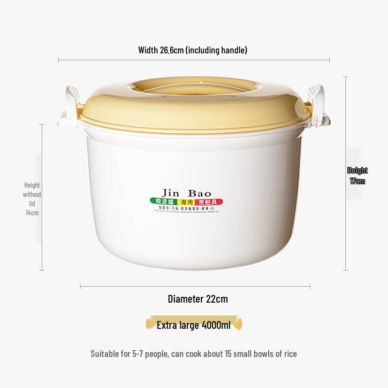 Microwave Rice Cooker and Steamer Lunch Box Set with Noodle Bowl and Utensils