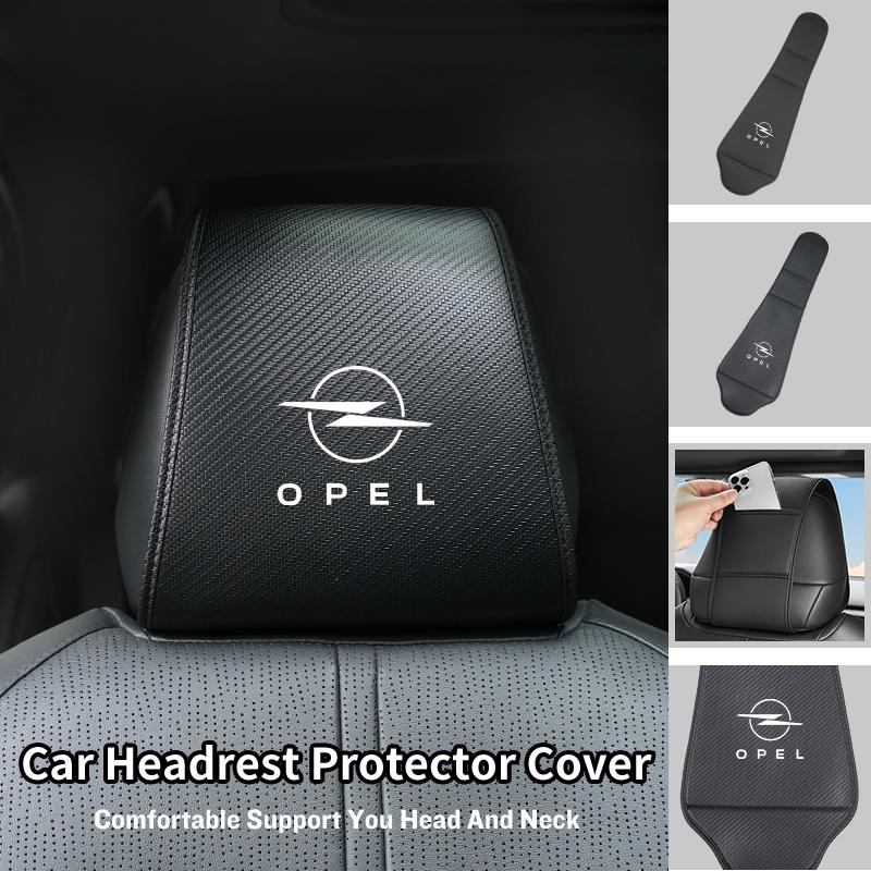 AAAYQ1 Car Seat Headrest Cover Leather Neck Pillow Protector Accessories For Opel Astra Insignia Corsa Zafira Meriva Mokka Vivaro Vect