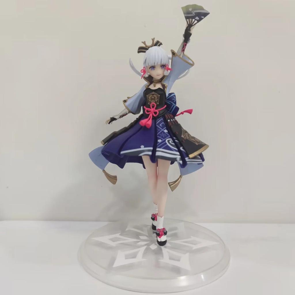 Anime Game Genshin Impact Kamisato Ayaka Dancing Fan Pvc Figure Figurine 23cm Toy Model Statue Doll