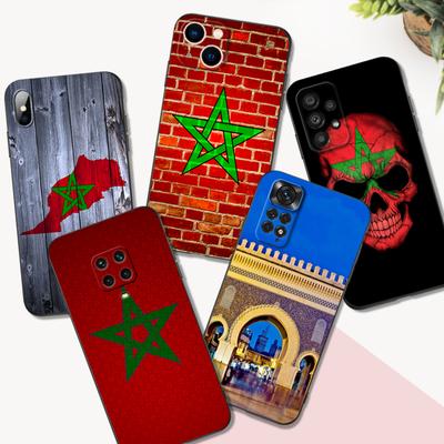 Black Tpu Case For Samsung Galaxy M53 M13 M62 A12 A22 A32 A42 A52 A72 4g 5g A20S Back Cover  Morocco Flag Moroccan
