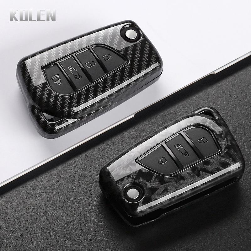 Abs Carbon Fiber Style Car Key Case Cover For Toyota Camry Rav4 Forturner Hilux Auris Corolla Avensis Verso Yaris Aygo Scion Tc