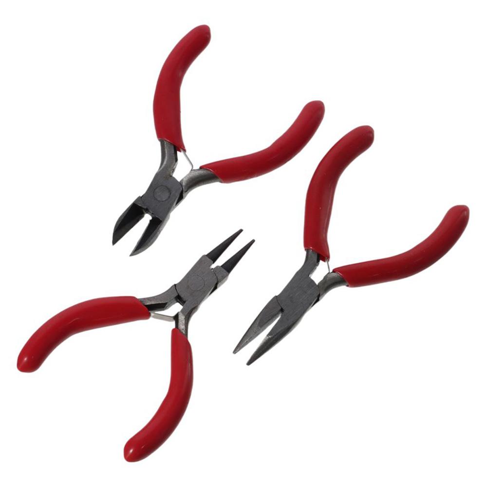 3pcs Red Mini Pliers Set Plastic Wire Stripping Pliers Portable Cutter Wire Pliers  Worker