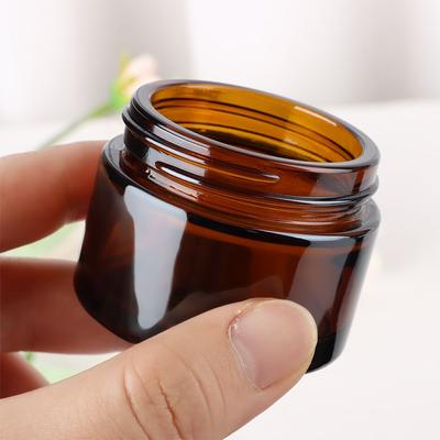 5ML-500ML Dark Brown Refillable Bottle Portable Glass Split Bottle Circular Tea Face Cream Bottle Travel Cosmetic Container Can