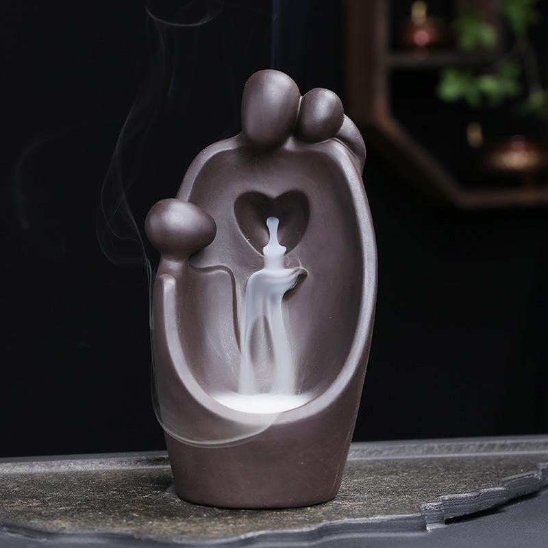 Zisha Backflow Incense Burner - Long-lasting Sandalwood and Agarwood Home Decoration.