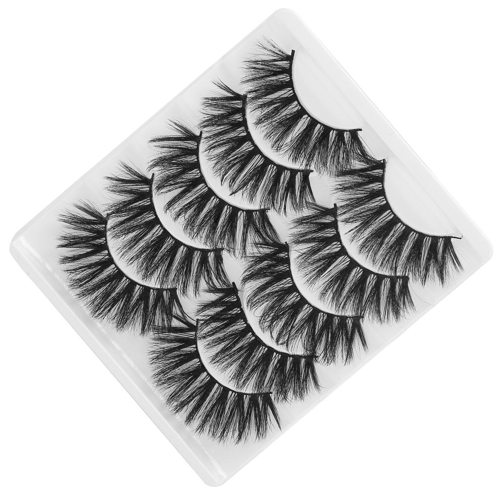 5 Pairs 6D False Eyelashes Handmade Long Extension Eyelashes Pack Reusable Fiber LashesGL703