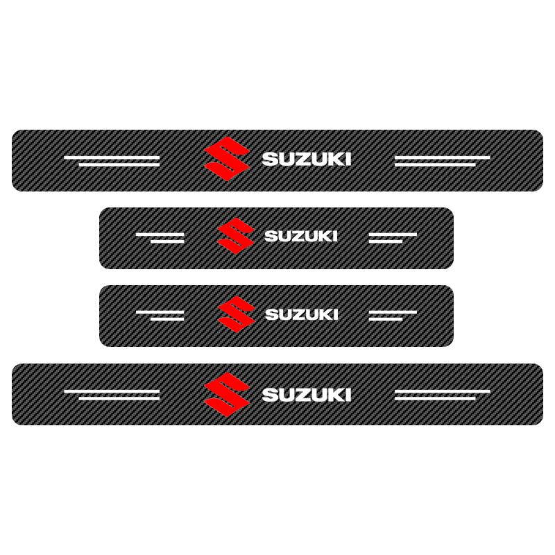 

4pcs Carbon Fiber Car Sticker Auto Door Threshold Waterproof for Suzuki Swift Jimny Grand Vitara SX4 Samurai Spacia Liana Car