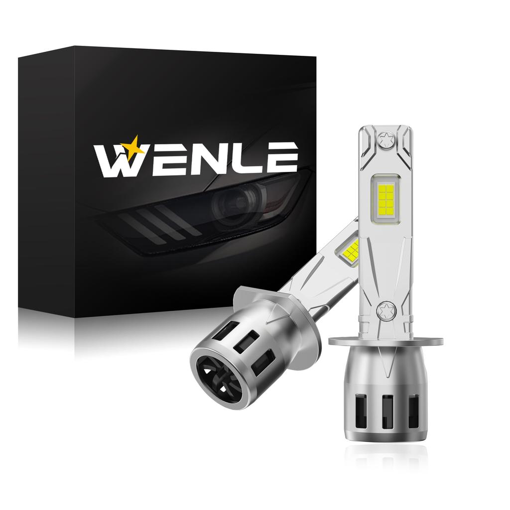WENLE H1 LED Headlight Bulb, Compatible with New Vehicle Inspection, 8x Brightness, 20,000 LM