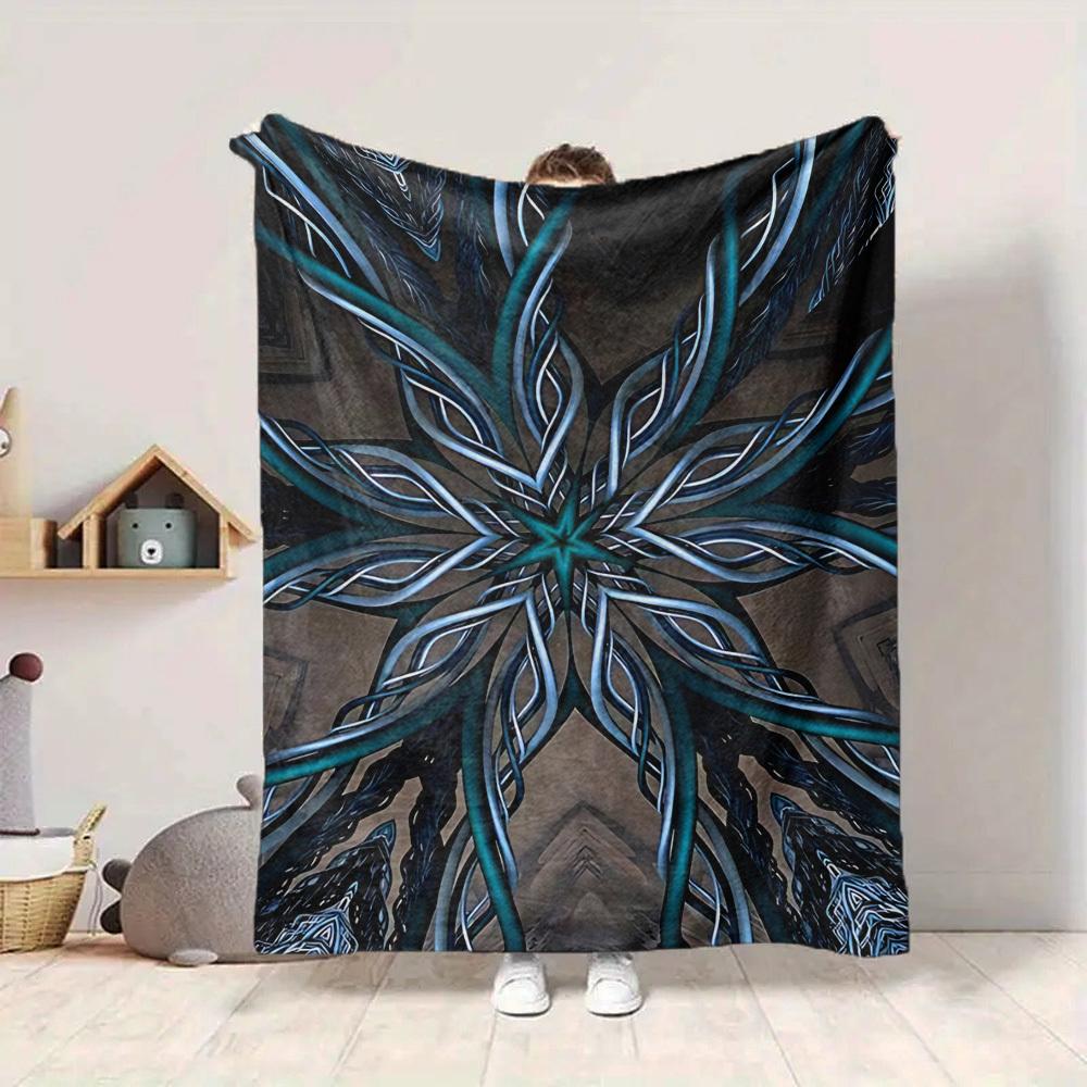 1pc Abstract Artwork Blanket, Lightweight Flannel Throw For Sofa, Bed, Travel, Camping, Livingroom, Office, Couch, Chair, And Bed,