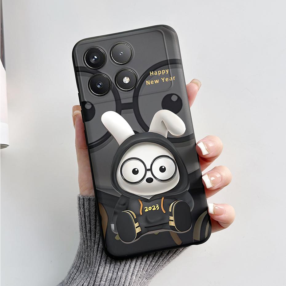 For Xiaomi POCO F6 Pro Case Cute Bear Cartoon Frog Silicone Soft Rubber Camera Protector Case POCO F6 Pro Case POCO F6 Pro Cover