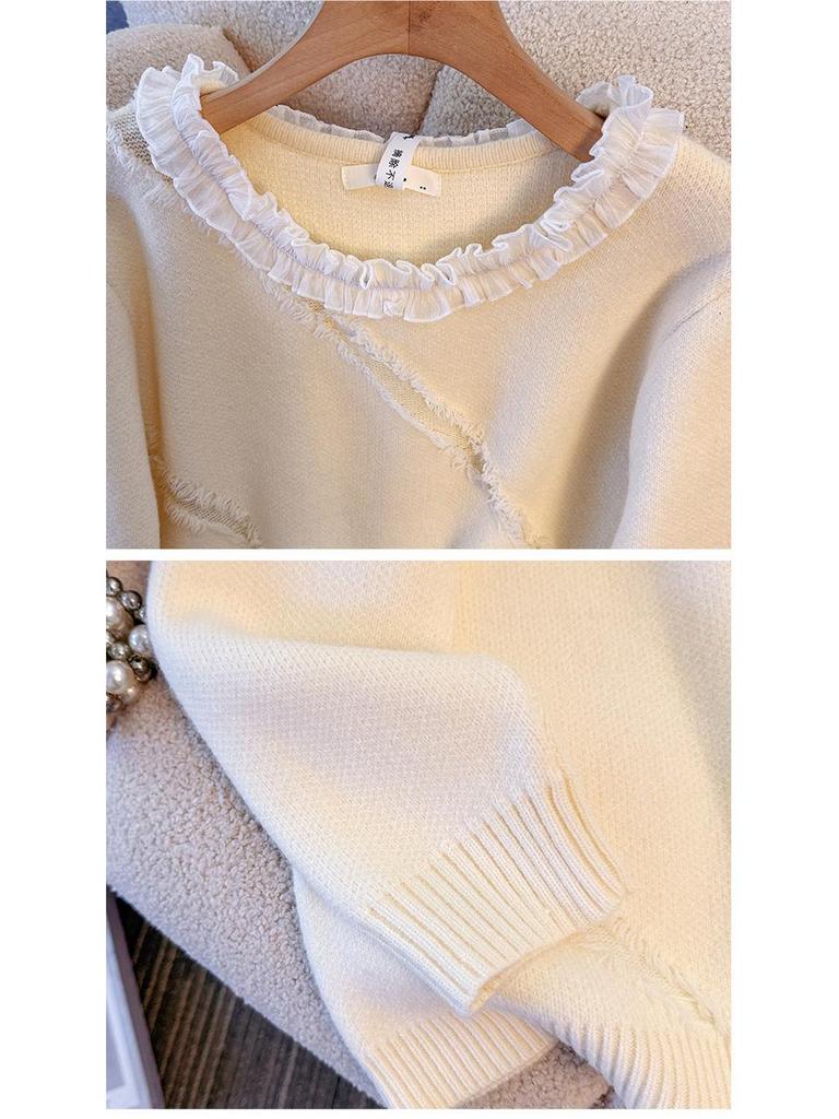 Plus Size Women's Knit Sweater & Skirt Set - Autumn/Winter Design, 130-300 lb Range