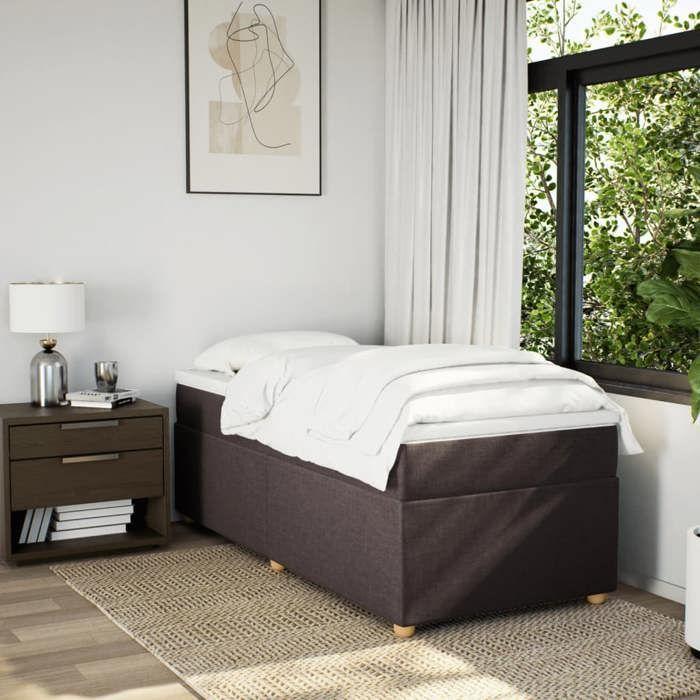 Exclusive House - Slatted Bed Base with Mattress Dark Brown 90x200 Cm