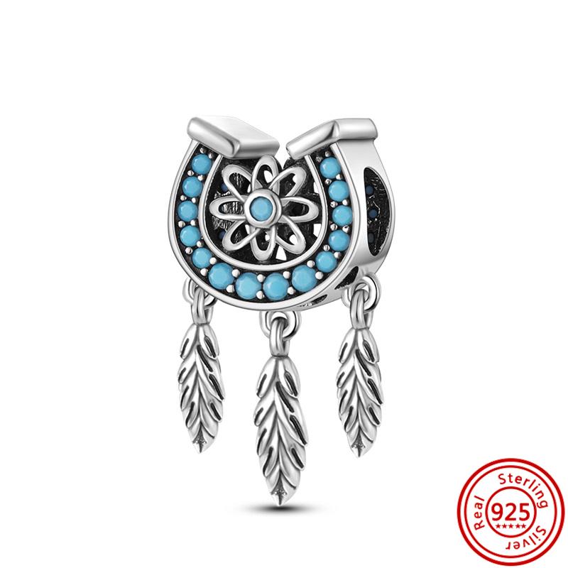 Sterling r Dreamcatcher Feathers Wing Heart Camera Angel Sweet Beads Fit Original  Charms Bracelet Women Jewelry