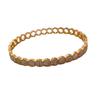 Women's 18K Gold Rhinestone & Shell Titanium Steel Bangle - Luxury Hollow Out Design