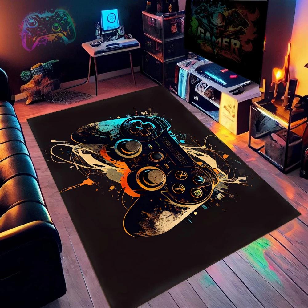 Tapete de Carpet de Controle de Jogo Caveira 3D para Decoração de Sala de Estar Tapete de Piso Antiderrapante para Decoração de Quarto de Homem Meninos Tapete de Boas-Vindas para Casa